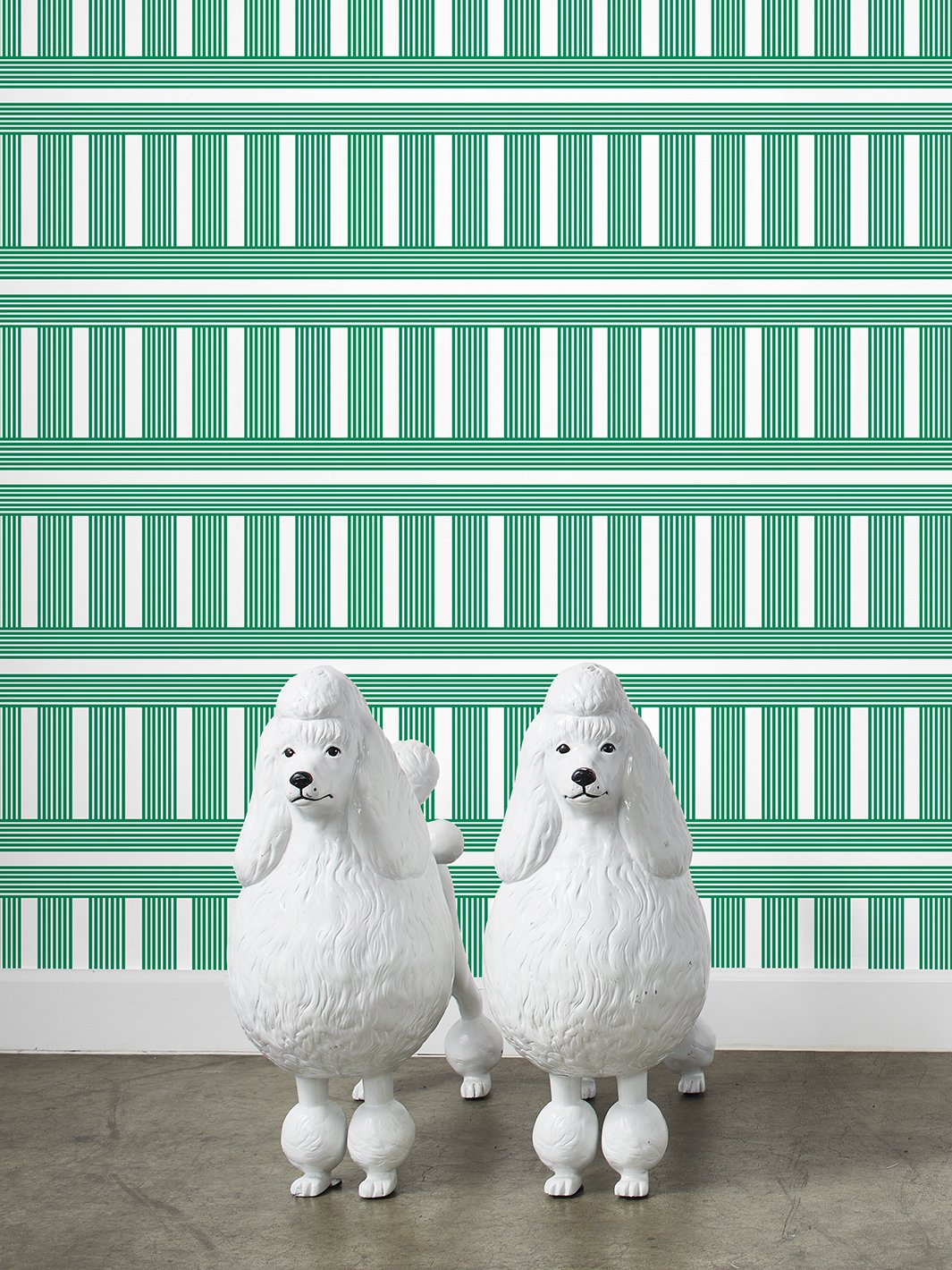 'Roman Holiday Grid' Wallpaper by Barbie™ - Green