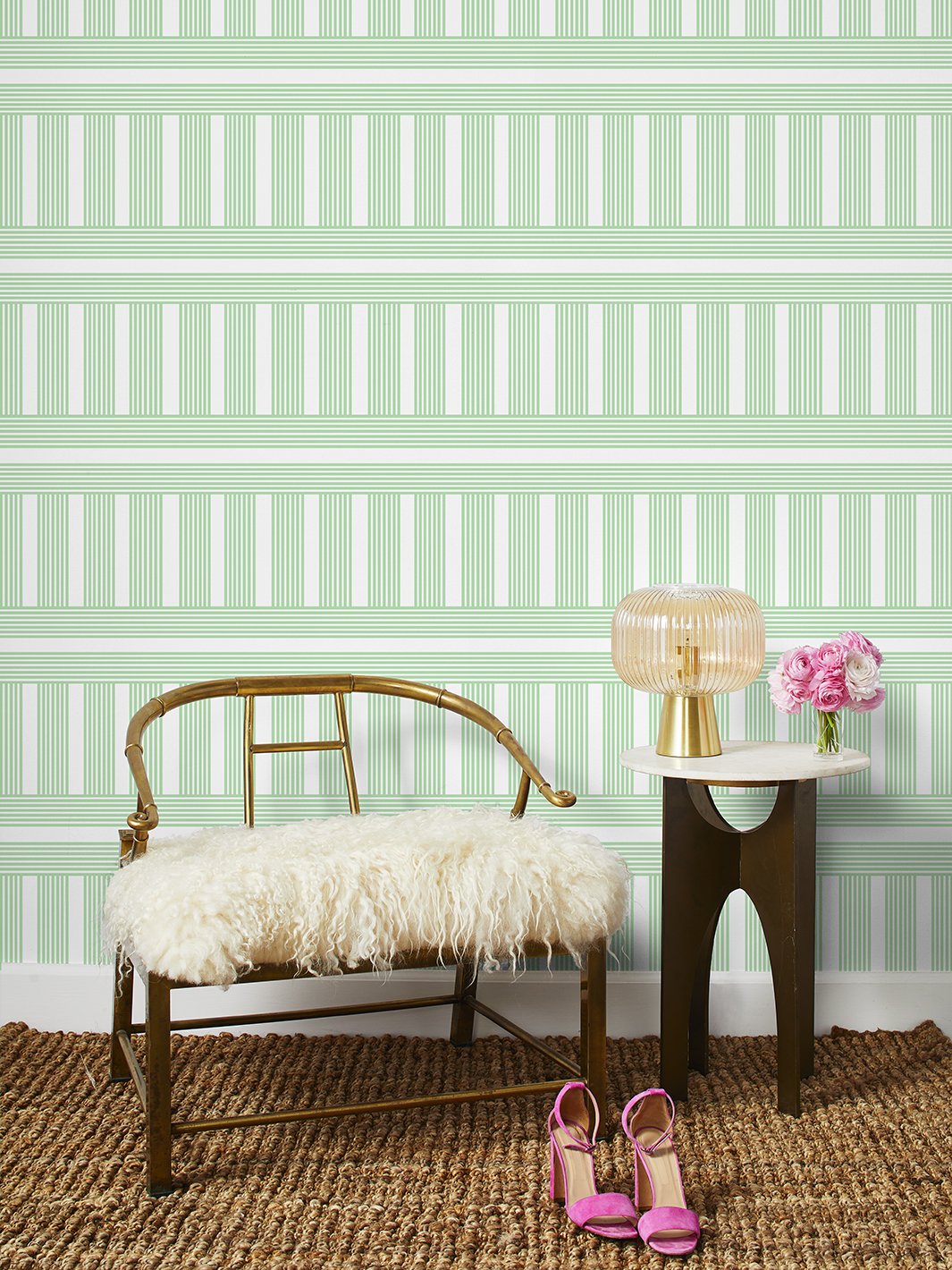 roman-holiday-grid-wallpaper-by-barbie-spring-green