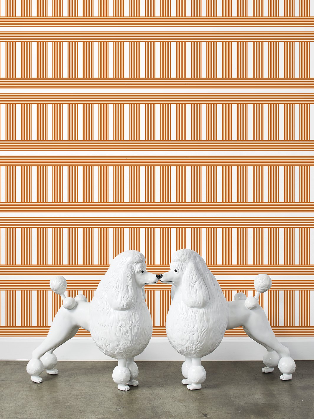'Roman Holiday Grid' Wallpaper by Barbie™ - Terracotta