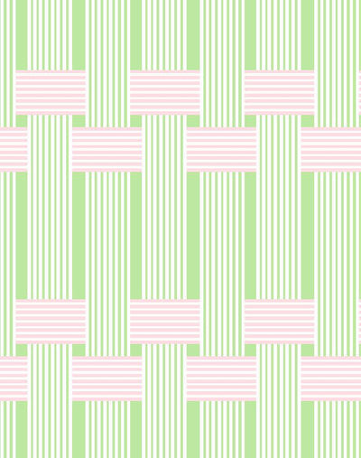 'Roman Holiday Woven' Wallpaper by Barbie™ - Lime