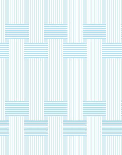 'Roman Holiday Woven' Wallpaper by Barbie™ - Pale Blue