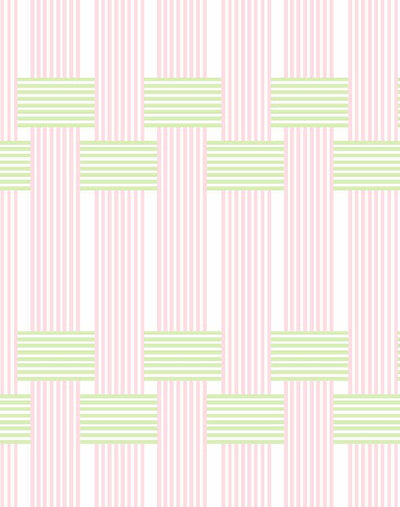 roman holiday woven wallpaper by barbie pink green