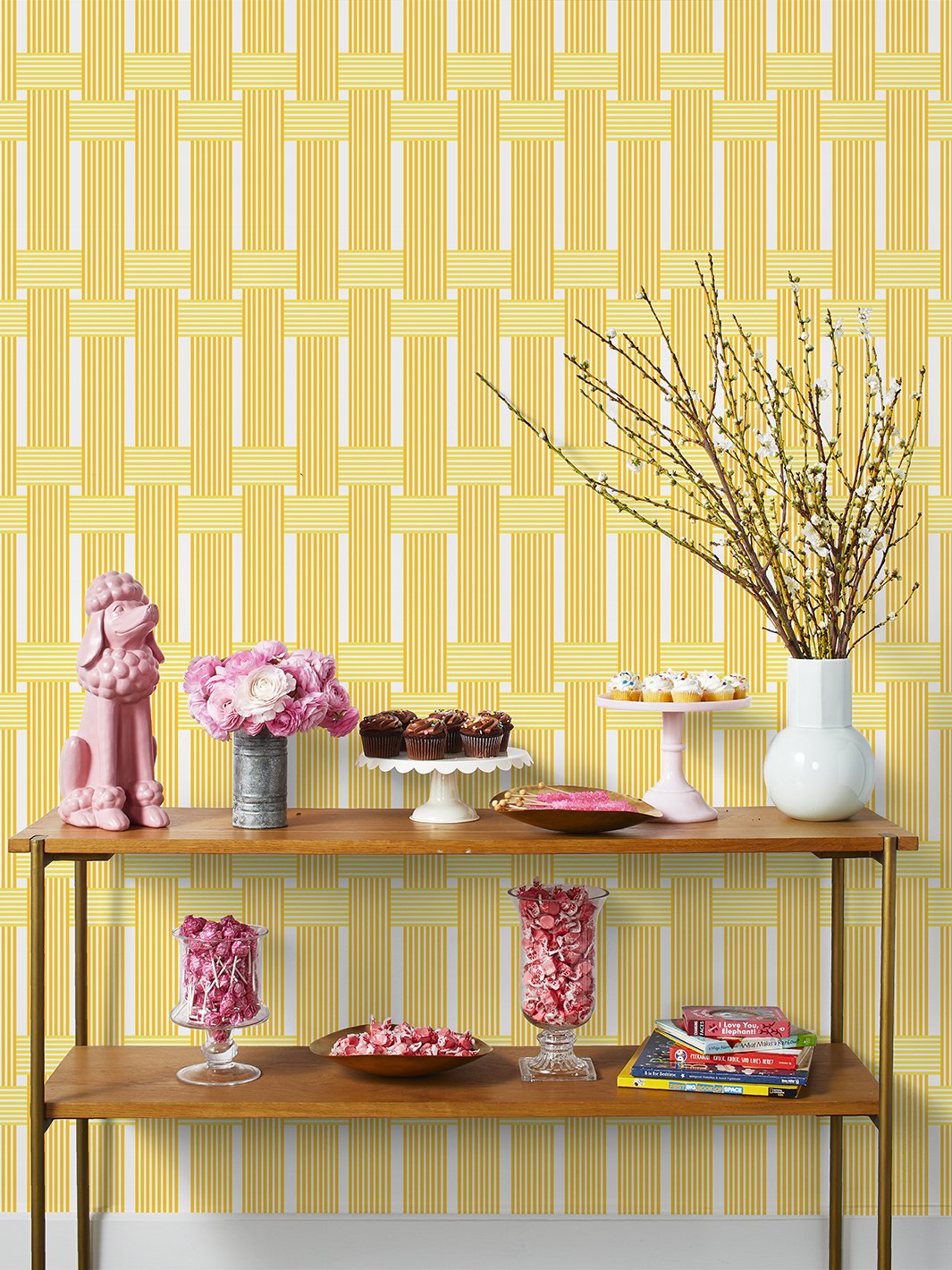 'Roman Holiday Woven' Wallpaper by Barbie™ - Marigold