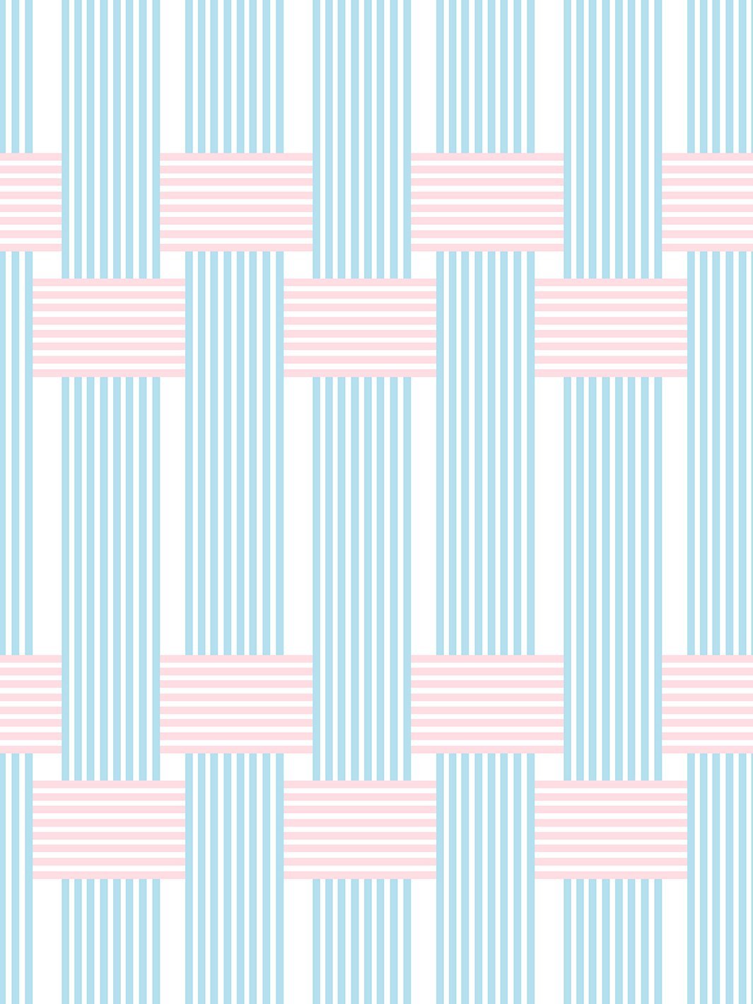 'Roman Holiday Woven' Wallpaper by Barbie™ - Baby Blue / Pink