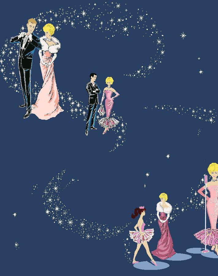 'Starlight Barbie™' Wallpaper by Barbie™ - Navy