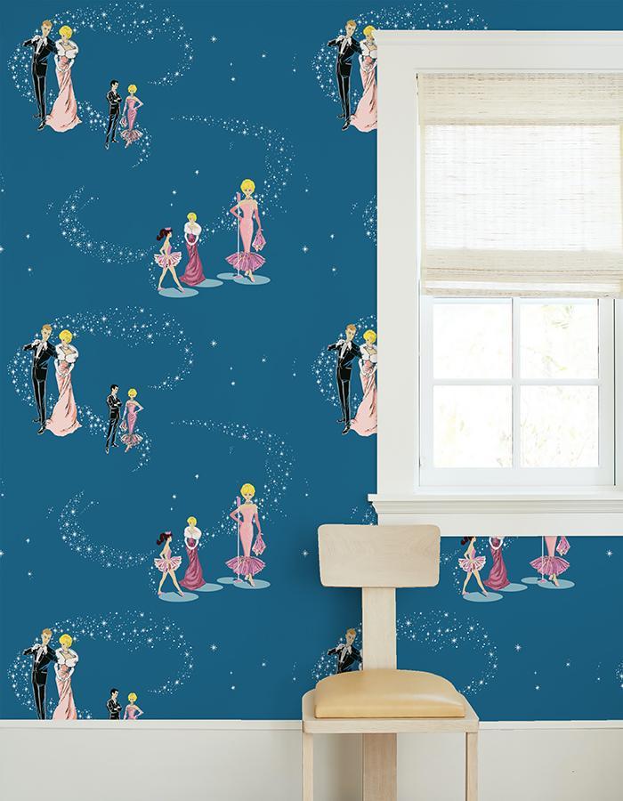 'Starlight Barbie™' Wallpaper by Barbie™ - Cadet Blue