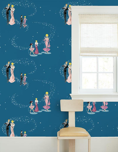 'Starlight Barbie™' Wallpaper by Barbie™ - Cadet Blue