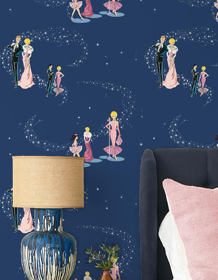 'Starlight Barbie™' Wallpaper by Barbie™ - Navy