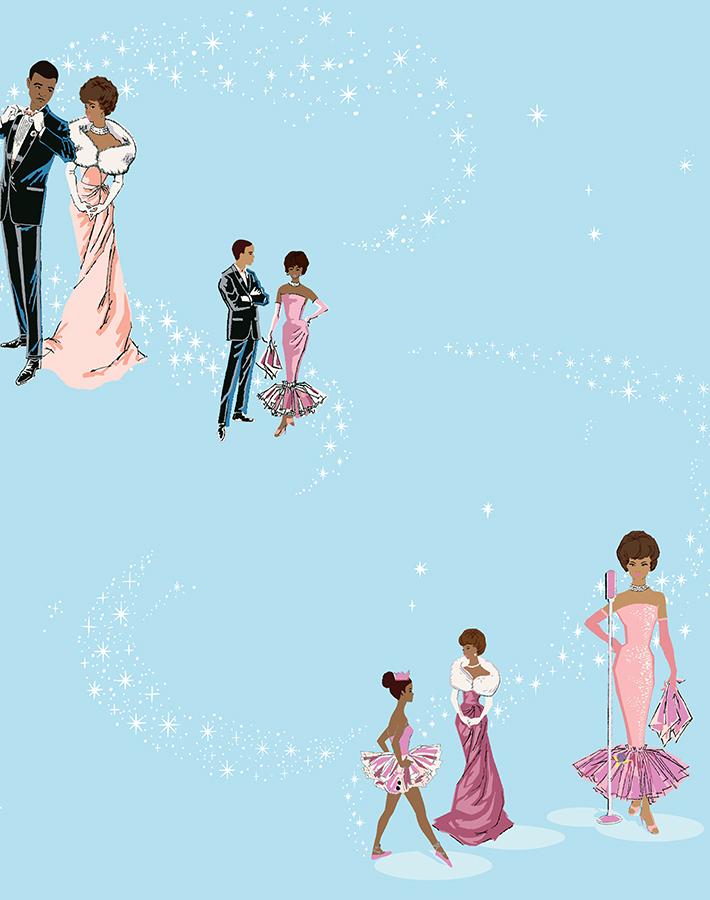 'Starlight Christie™' Wallpaper by Barbie™ - Baby Blue