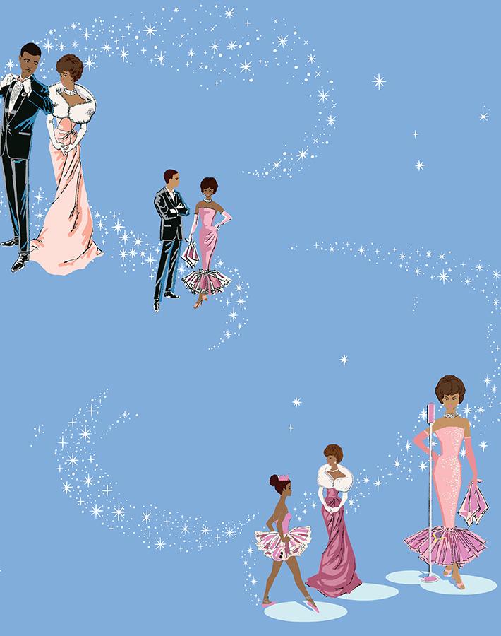 'Starlight Christie™' Wallpaper by Barbie™ - Denim