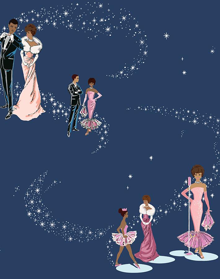 'Starlight Christie™' Wallpaper by Barbie™ - Navy