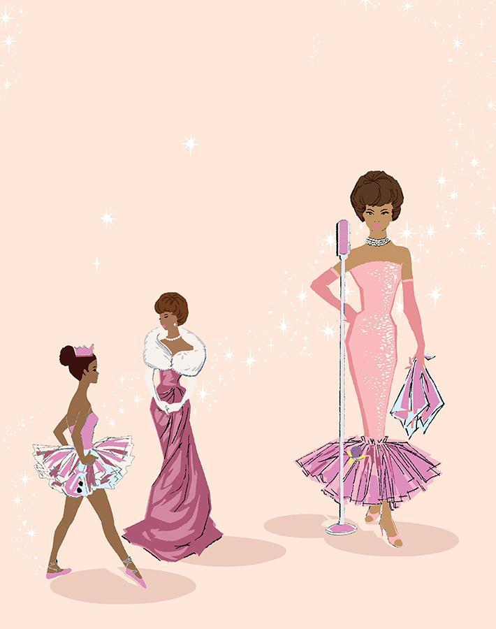 'Starlight Christie™' Wallpaper by Barbie™ - Peach