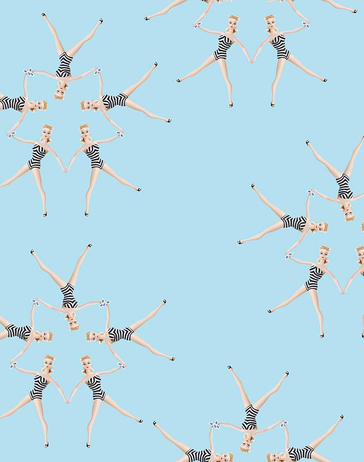 synchronized vintage barbie wallpaper by barbie baby blue
