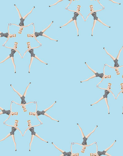 synchronized vintage barbie wallpaper by barbie baby blue