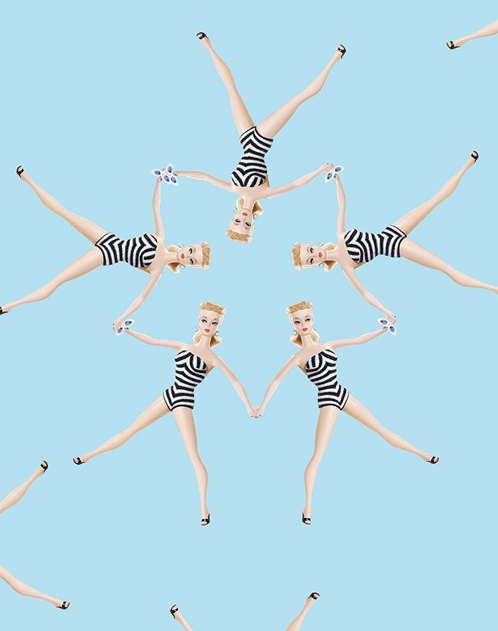 synchronized vintage barbie wallpaper by barbie baby blue
