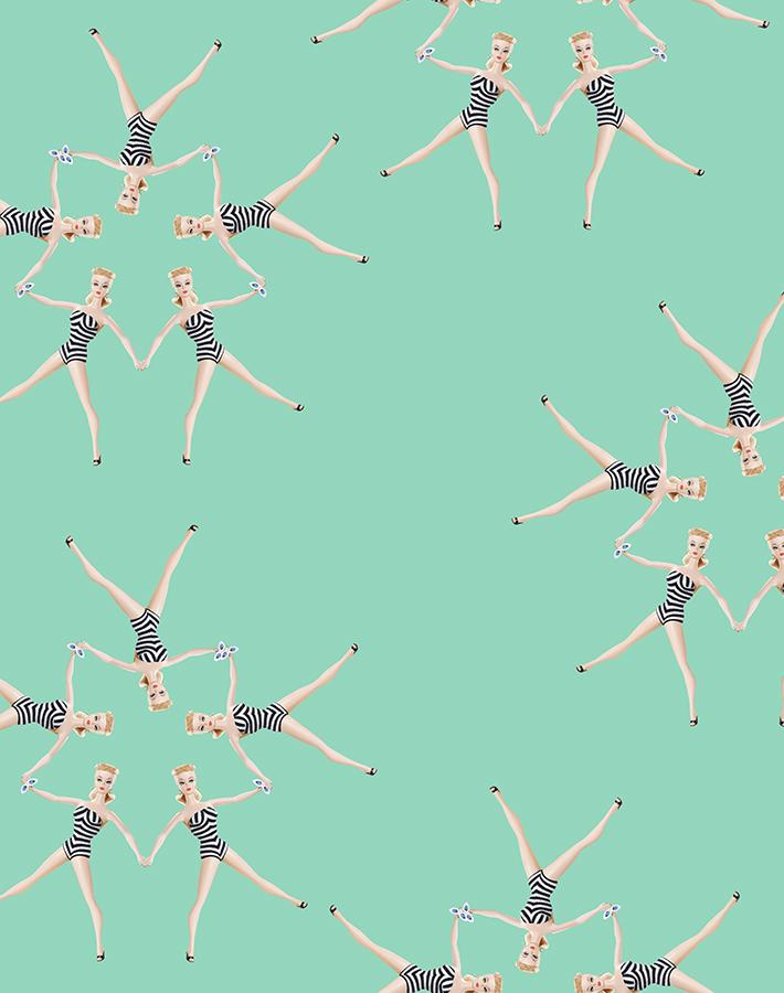 synchronized vintage barbie wallpaper by barbie caribbean