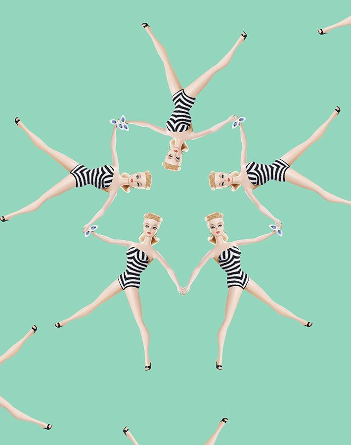 synchronized vintage barbie wallpaper by barbie caribbean