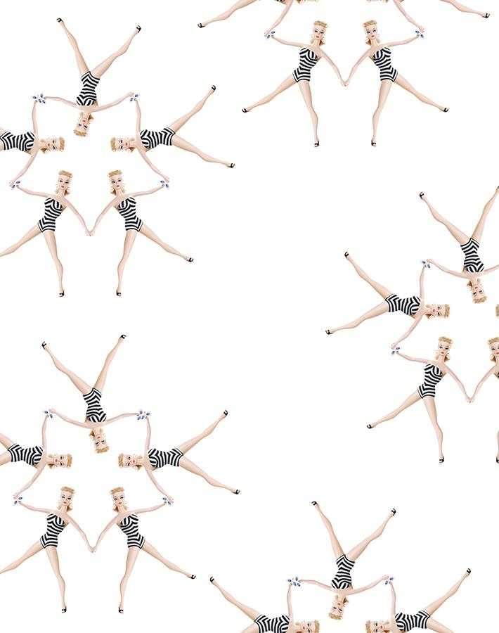 synchronized vintage barbie wallpaper by barbie white