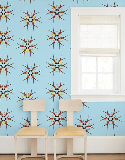 synchronized vintage christie wallpaper by barbie baby blue