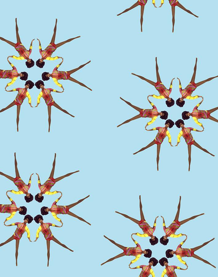 synchronized vintage christie wallpaper by barbie baby blue
