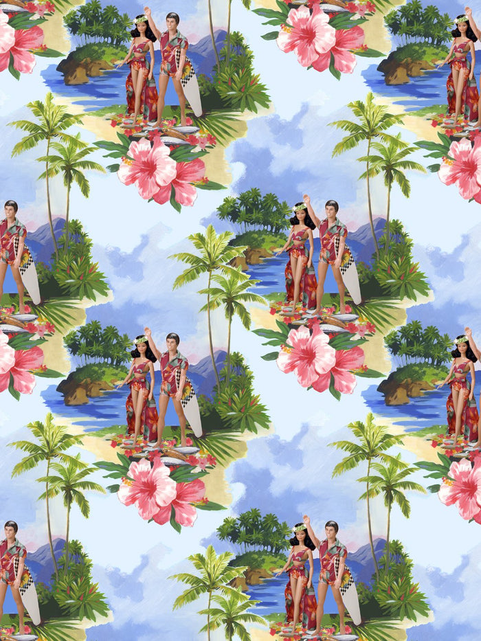 'Tropical Barbie™' Wallpaper by Barbie™ - 'Tropical Barbie™' Multi
