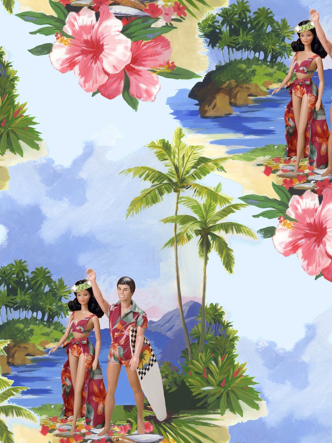 'Tropical Barbie™' Wallpaper by Barbie™ - 'Tropical Barbie™' Multi