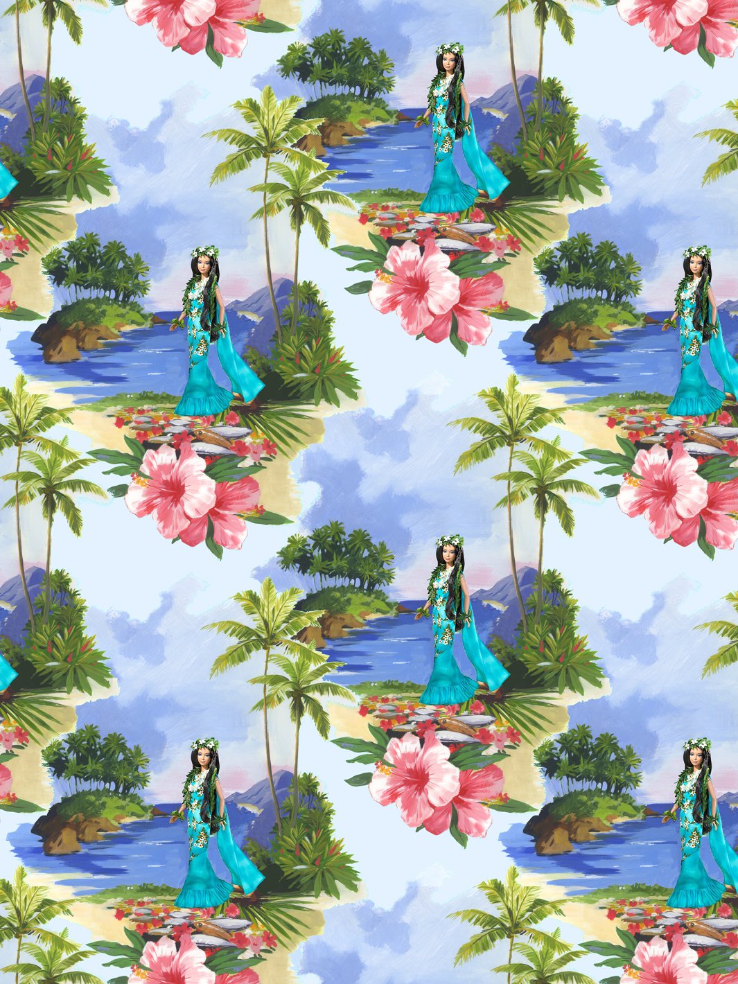 'Tropical Barbie™' Wallpaper by Barbie™ - Tropical Princess Multi