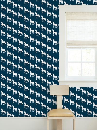 'Unicorns' Wallpaper by Barbie™ - Navy