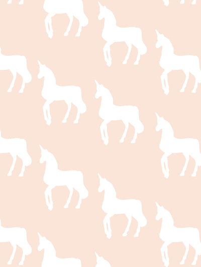 'Unicorns' Wallpaper by Barbie™ - Peach