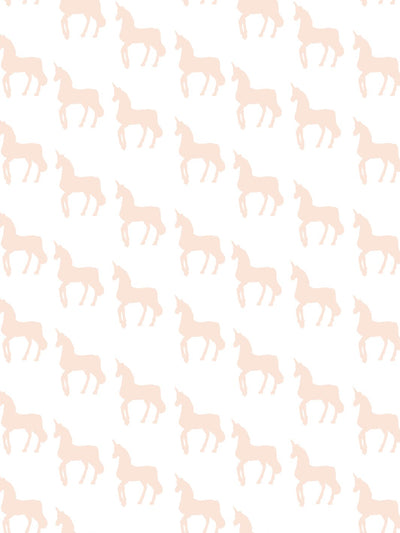 'Unicorns' Wallpaper by Barbie™ - White on Peach