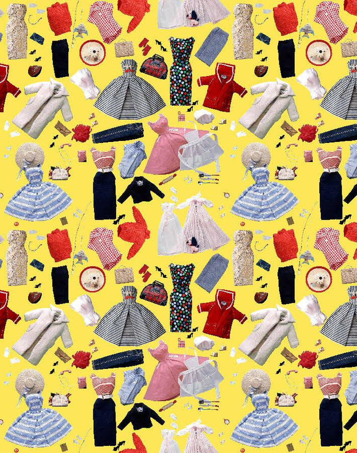 'Vintage Accessories' Wallpaper by Barbie™ - Daffodil
