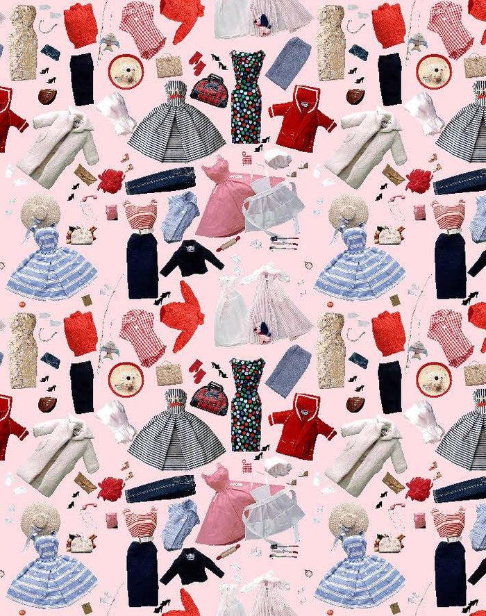 'Vintage Accessories' Wallpaper by Barbie™ - Pink
