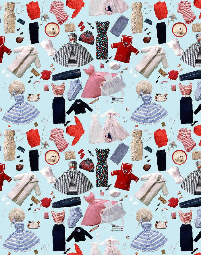 'Vintage Accessories' Wallpaper by Barbie™ - Sky