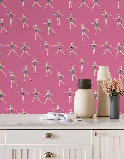 vintage barbie in motion wallpaper by barbie berry