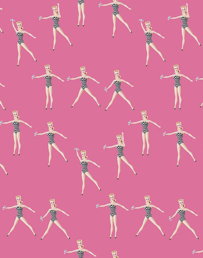 vintage barbie in motion wallpaper by barbie berry
