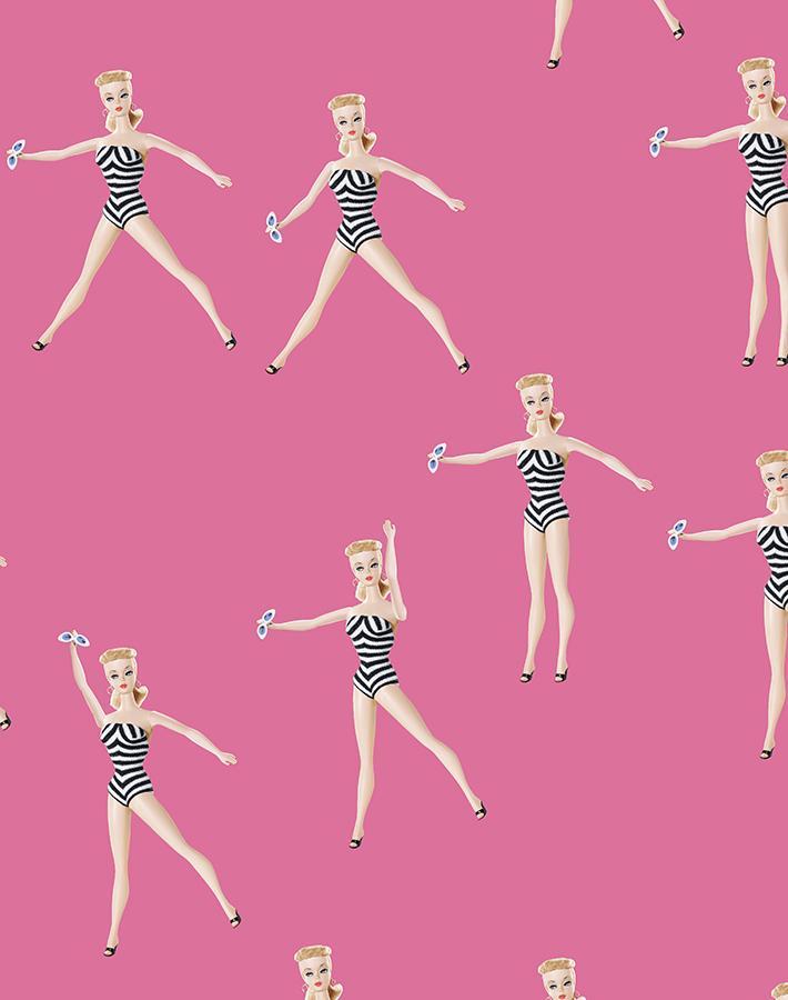 'Vintage Barbie™ in Motion' Wallpaper by Barbie™ - Berry