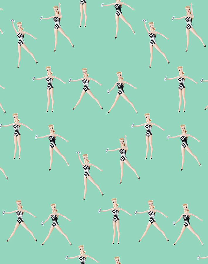 vintage barbie in motion wallpaper by barbie caribbean
