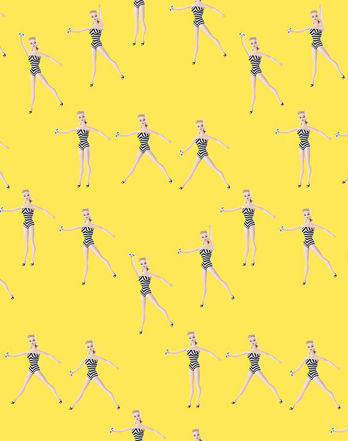 'Vintage Barbie™ in Motion' Wallpaper by Barbie™ - Daffodil