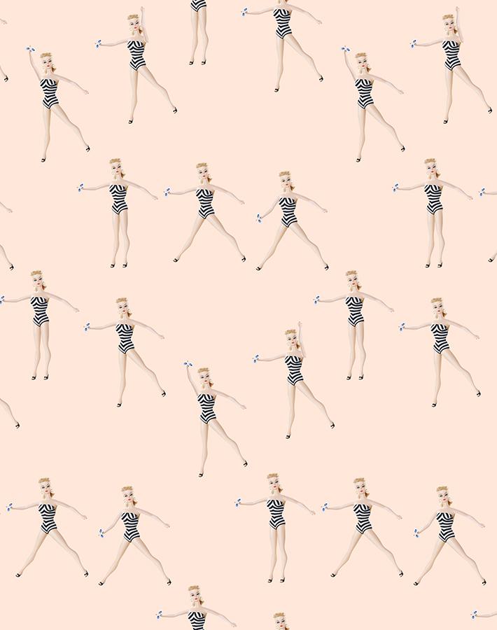 vintage barbie in motion wallpaper by barbie peach