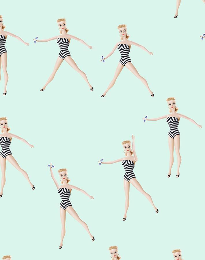 vintage barbie in motion wallpaper by barbie robins egg