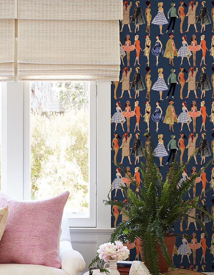 vintage-illustration-wallpaper-by-barbie-navy
