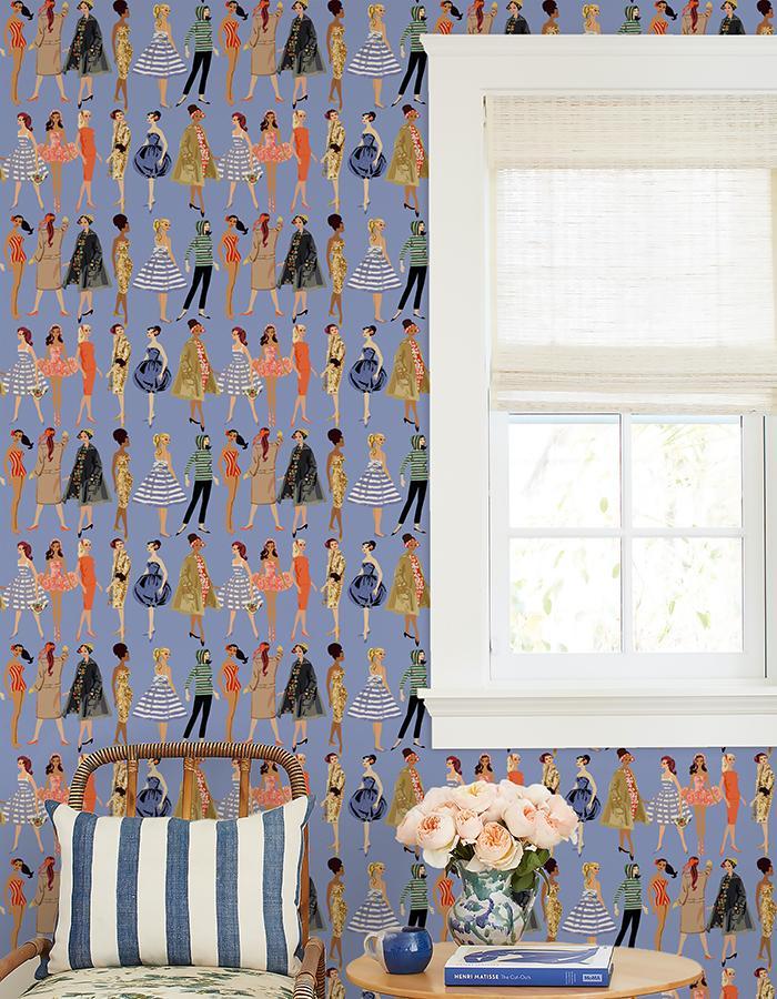 vintage illustration wallpaper by barbie violet