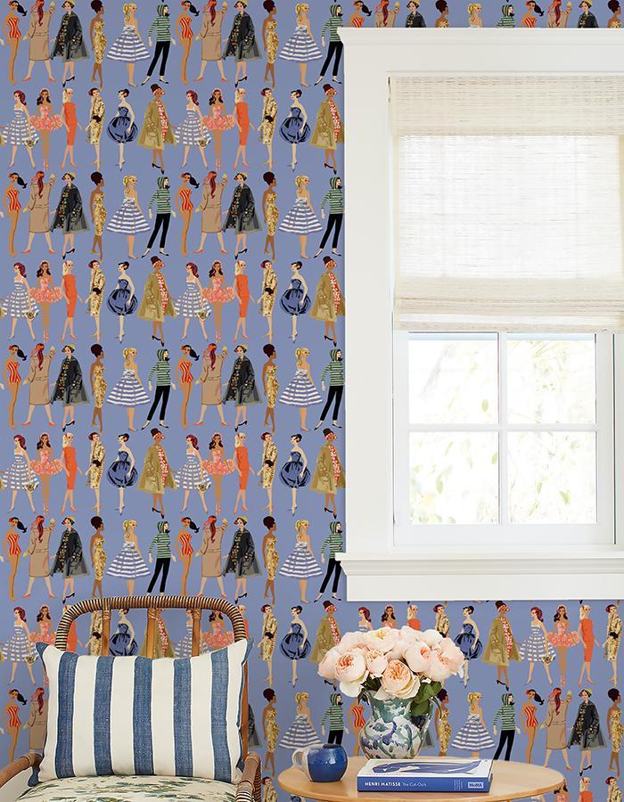 'Vintage Illustration' Wallpaper by Barbie™ - Violet