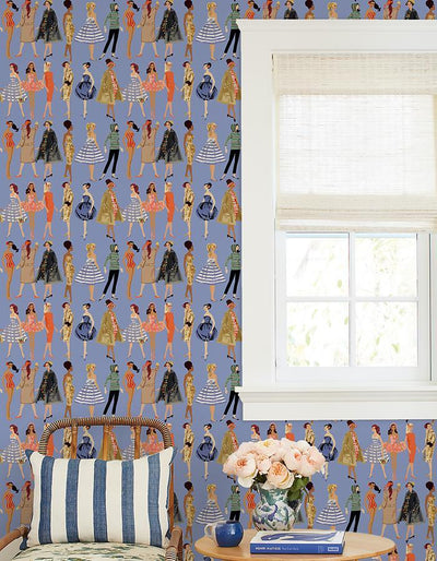 vintage illustration wallpaper by barbie violet