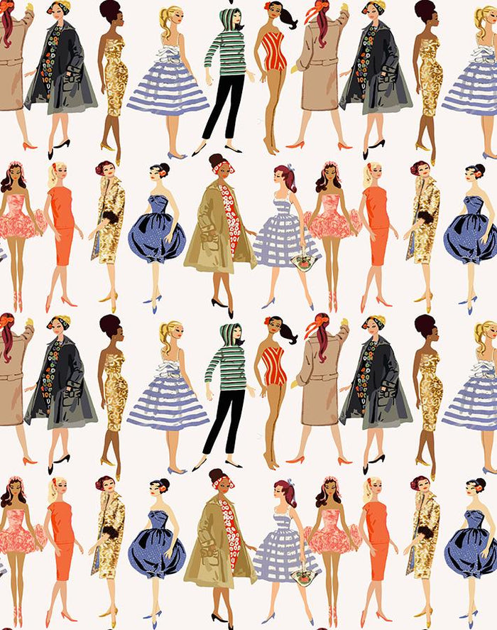 'Vintage Illustration' Wallpaper by Barbie™ - Cream