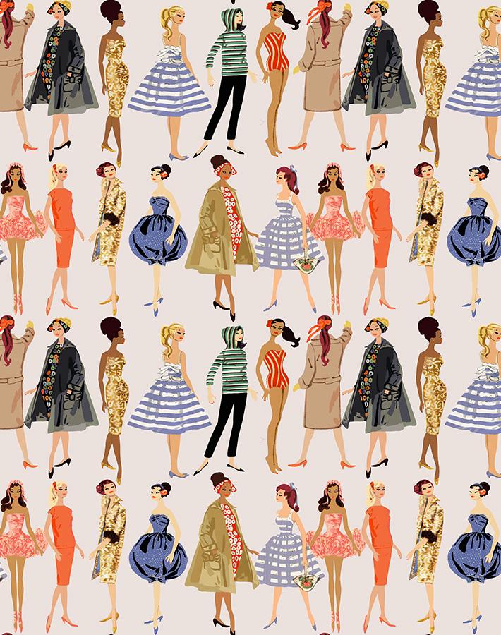 'Vintage Illustration' Wallpaper by Barbie™ - Oyster