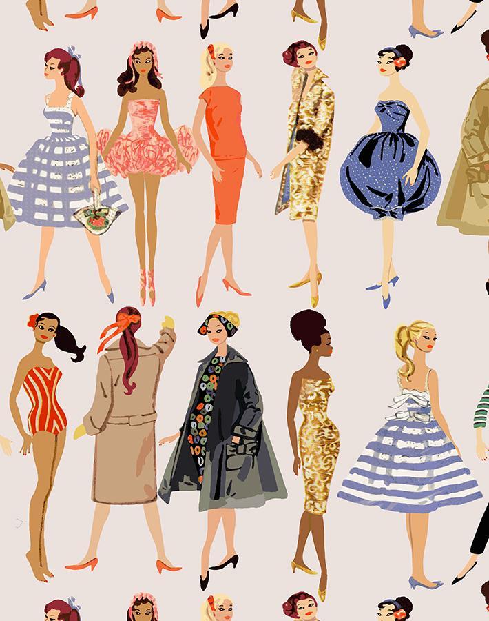 'Vintage Illustration' Wallpaper by Barbie™ - Oyster