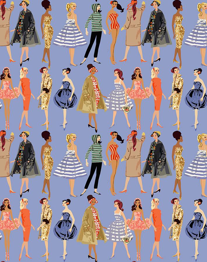 'Vintage Illustration' Wallpaper by Barbie™ - Violet