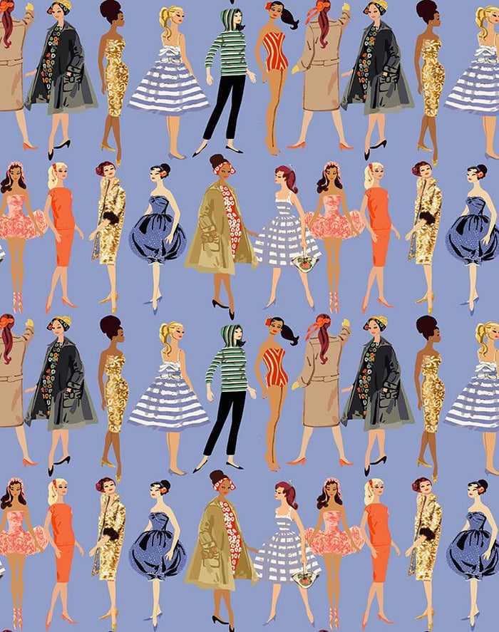 'Vintage Illustration' Wallpaper by Barbie™ - Violet