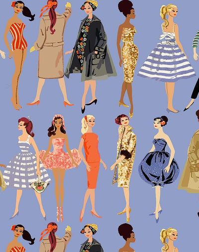 'Vintage Illustration' Wallpaper by Barbie™ - Violet